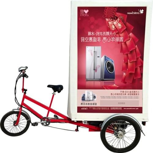 Higher LED Pedal Boost Electric Tricycle Advertising Bike for Advertisements Outdoor Promotion 3 Wheel Advertising Tricycle
