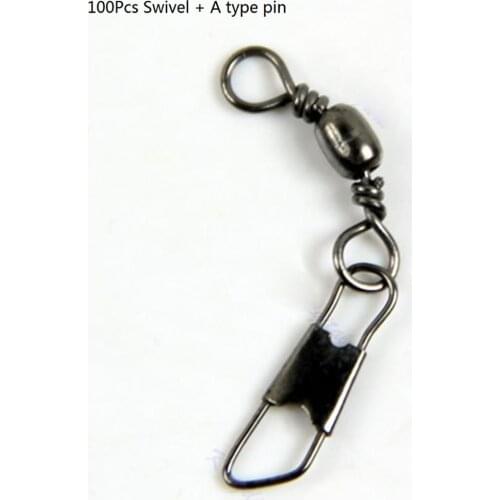 100Pcs/pack Brass Barrel Fishing Swivels Solid Rings Fishing Pin Line Connector with Interlock Snap Swivels Tackle Tool New #ED