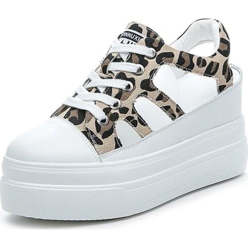 Genuine Leather Super High Platform Wedge Heel Women Summer Shoes Women Sandals Lace Up Beach Shoes Zapatos De Mujer 2021