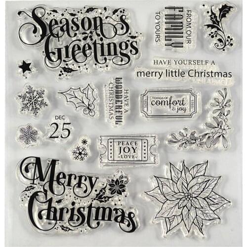 Seasons greeting winter Transparent clear stamp for DIY Scrapbooking/Card Making/Kids Christmas Fun Decoration Supplies