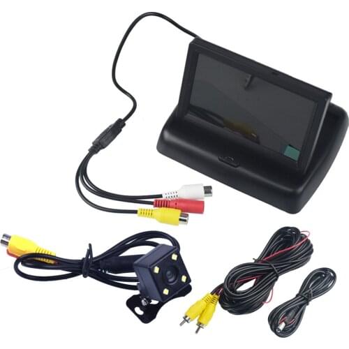 HD CCD 4.3 "Color TFT LCD Folding Car Parking Assistance Monitors S DC 12V Folding Car Monitors With Rear View Camera