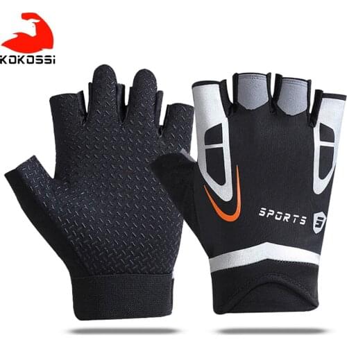 KoKossi Sports Gloves Half-Finger Breathable Shockproof Fishing Cycling Gloves Comfortable Sweat-Absorbent Soft Hand Accessories