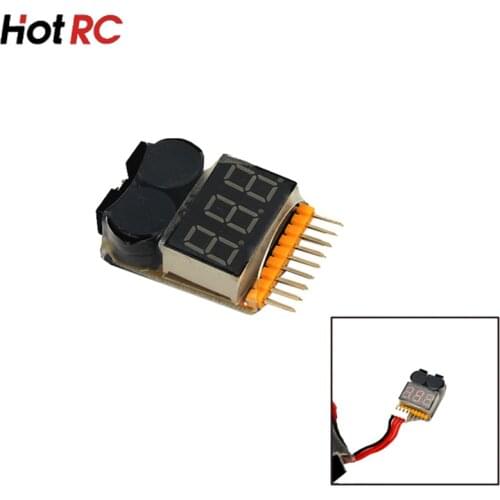 HOTRC Lipo Battery Low Voltage Meter Tester 1S-8S Buzzer Alarm for RC Model