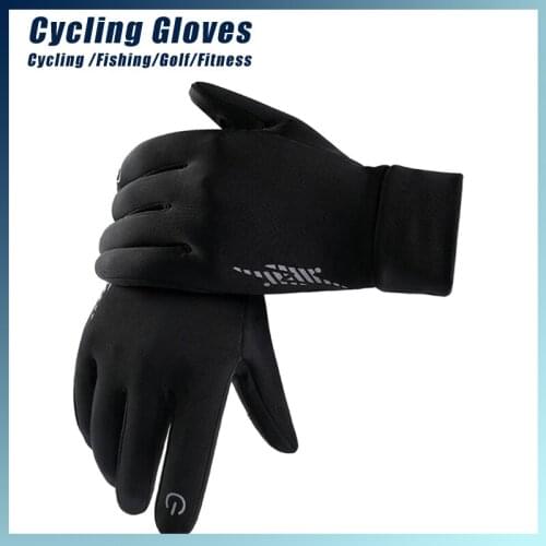 Full Finger Bicycle Cycling Gloves Touchscreen Windproof Plus Velvet Warm Non-slip Wear-resistant Skiing Motorcycle Sports Glove