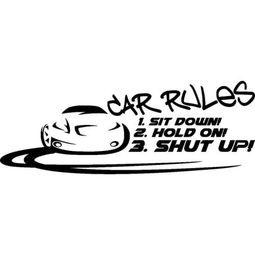 Car Passenger Rules Behaviour Car Styling Law Obey Norm Decal Vinyl Decorative Art Sticker Jdm