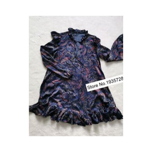 Yidora 2020 Newest V-neck Paisley Printed Ruffled Long Sleeve Casual Short Mini Dress