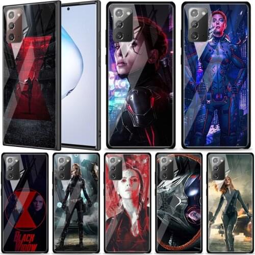 Black Widow Movie Tempered Glass For Samsung Galaxy Note 20 Ultra 10 9 8 Plus Lite A70 A50 A40 A30 A20 A10 Phone Case