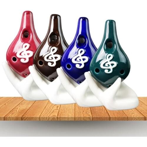 Sound character Tao Di Instrument Wholesale Tao Di 6 hole ac tune six hole flute long mouth glazed Tao Di cartoon Hongyin