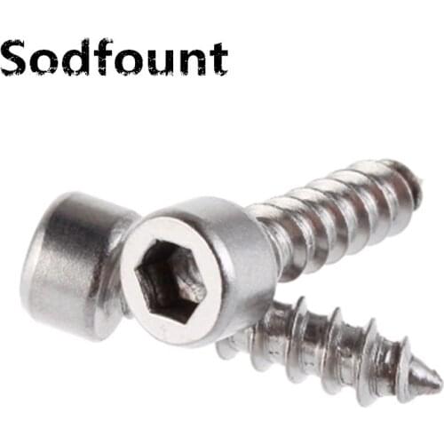 100pcs/Lot M2 Metric Thread 304 Stainless Steel Hex Socket Head Cap self tapping Screw Bolts M2*4mm M2*5mm M2*6mm M2*8mm M2*10mm