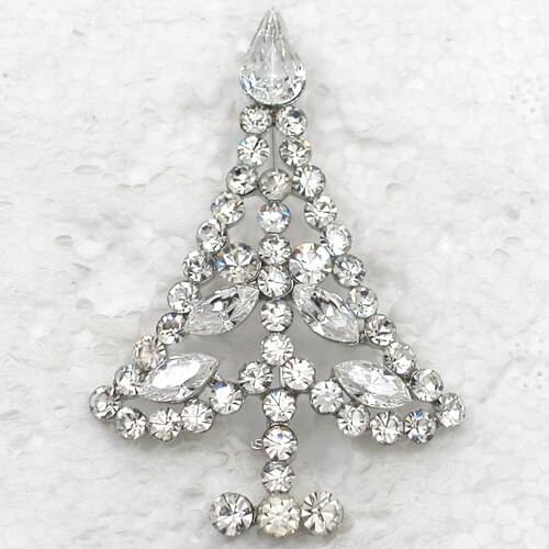 12pcs/lot Wholesale Fashion Brooch Rhinestone Marquise Christmas tree Pin brooches Christmas Gift C101551