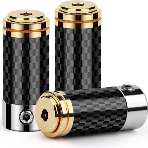 2.5mm Female Earphone Connector 4 Poles Carbon Fiber Gold Plated Headphone Plug Balance Adapter Audio Jack 2.5 Soldering Wire