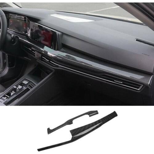 2PCS Car Center Control Panel Trim Dashboard Protective Cover Strips for Golf 8 MK8 R 2020 2021