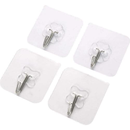 20Pcs Hook Sticky Hook Strong Sticky Wall Kitchen Wall Mounted Bedroom Multifunctional Paste Free Punch Wall Plug Wall Clothes