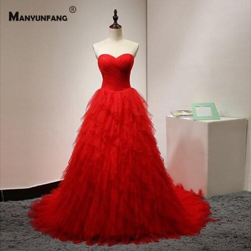 2021 New Arrival Strapless Tiered Chapel Train Bridal Ball Gown Luxury Sleeveless Zipper Back Wedding Dress Robe De Mariée