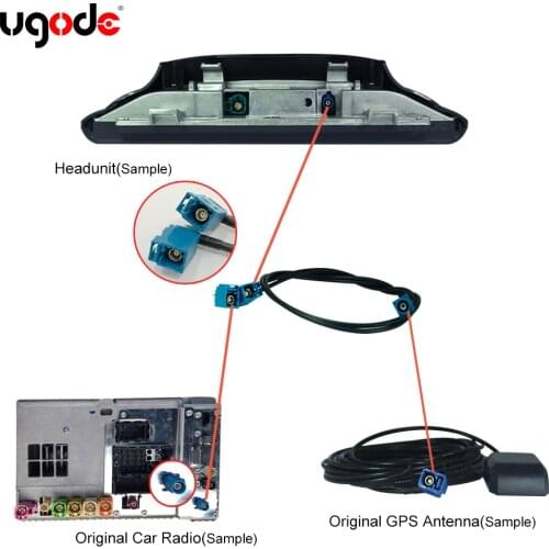 Ugode Car GPS Antenna Splitter Cable for BMW Benz Audi Android Screen Car Audio Video Media Navigation System