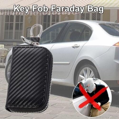Car Key Fob Faraday Bag RFID Signal Shielding Zipper Portable Signal Shielding Box Car Key Signal Shielding Box Accessories 2021