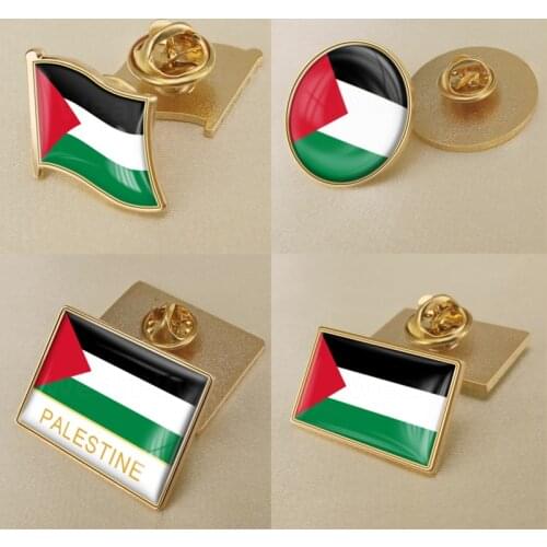 Coat of Arms of Palestine Palestinians Map Flag National Emblem Brooch Badges Lapel Pins