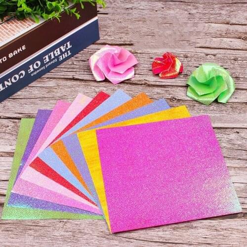 50 Pcs/bag Pearl Flash Origami DIY Handmade Origami Kindergarten Decor Jewel Light Paper Creative Thousand Paper Cranes Origami