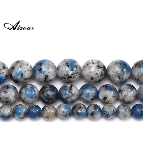 Natural Stone Azure Mix Color Black Stripe Alabaster Charm Loose Beads For Jewelry Making Needlework Bracelet DIY 15"6/8/10MM