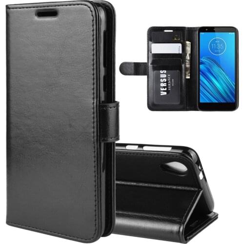 10pcs/lot free shipping R64 Wallet Leather Stand PU+TPU Cover with card slot For Motorola MOTO E6 for MOTO One Zoom