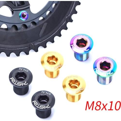 Risk Road Bike Chain Wheel Fixed Bolts M8*10mm Titanium Alloy Crankset Bolts for SHIMANO DURA-ACE/ULTEGRA/105 Road Bike Parts