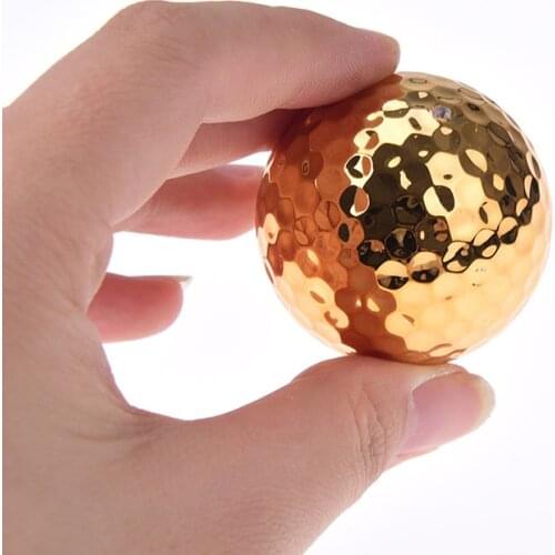 Dia 42.7mm Plated Golf Ball Fancy Match Opening Goal Best Gift Durable Construction For Sporting Events