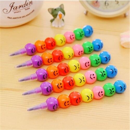 DL A smiling face South Korea crayon creative stationery wholesale crayon Tomatoes on sticks prize for students