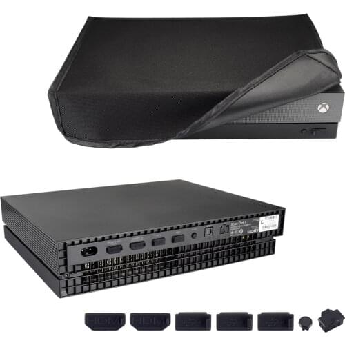 Soft Neat Lining Dust Guard Cover, Silcone Dust Stopper Plug Set for Xbox One X Project Scorpio Console - JYXBX0007GC