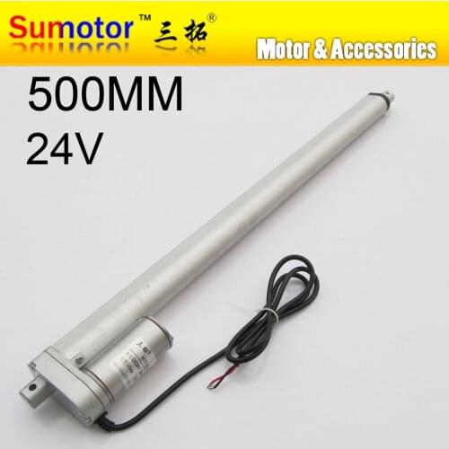 H500 20" stroke 500mm travel Electric linear actuator DC motor DC 24V 10mm/s Heavy Duty Pusher 90Kg for care bed windows opening