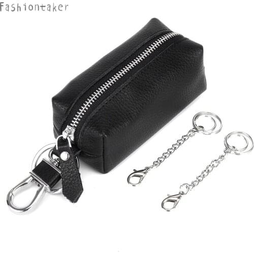 Key Case Soft Cow Leather Car Key Holders for Men Women Keys Keeper Organizer Pouch Automobile General Model Key Wallet Leather