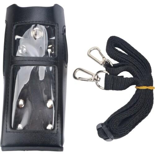 Two Way Radio Leather Protective Sleeve Shoulder Bag Holster Case for Hytera HYT PD780 PD780G Walkie Talkie