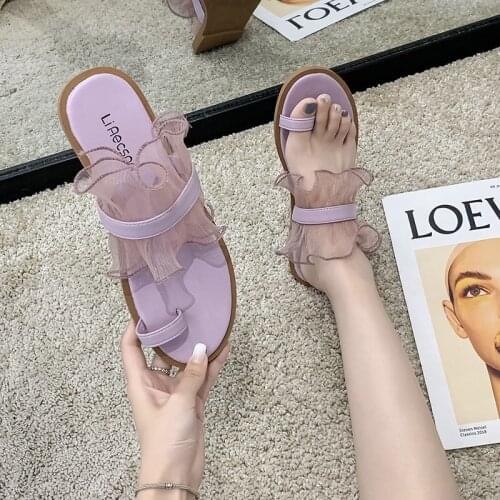 Summer Womens Slippers Ruffled Womens Shoes Slippers Flip-flops New Beach Slippers Women Slippers Woman Shoes