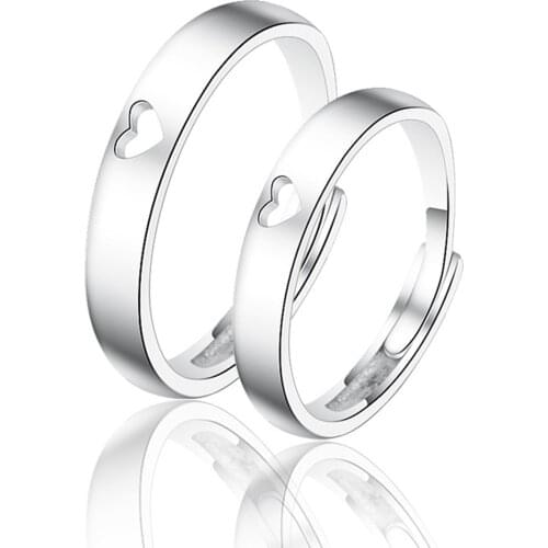 Fashion Hollow Heart High quality Minimalist Opening Multiple Choice Jewelry Couple Engagement Wedding Gift Ring, 1 Piece