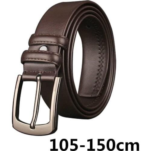 Big Size Men Belt Genuine Leather Strap Belt Of Men High Quality Jeans 105-150cm Male Long Leather Belts Pin Buckle Waistband