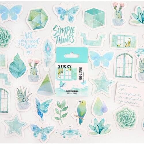 Mint summer Decorative Stationery mini Stickers set Scrapbooking DIY Diary Album Stick Lable Kawaii Stationery