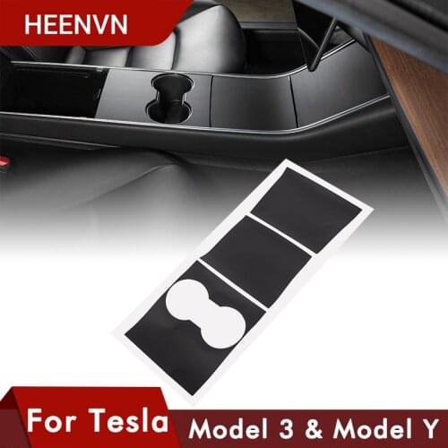 Heenvn Model3 Car Central Console Panel Sticker For Tesla Model Y 3 Accessories 2020 Upgraded Car Styling Protection Film 3pcs