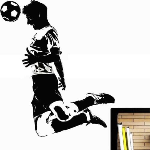 Head Ball Football Player Sticker Sports Decor Helmets Kids Room Decoration Posters Vinyl Soccer Car Decal Wall Decals