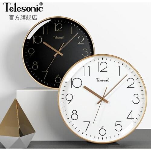 Kitchen Modern Design Wall Clock Digital Big Living Room White Stylish Wall Clocks Home Decor Round simple Wall Clock Safe 5