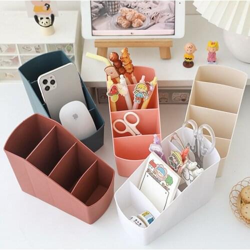 Creative Desk Organizer Storage Holder Desktop Pencil Pen Holders Badge Box Stationery Office School Student Supplies