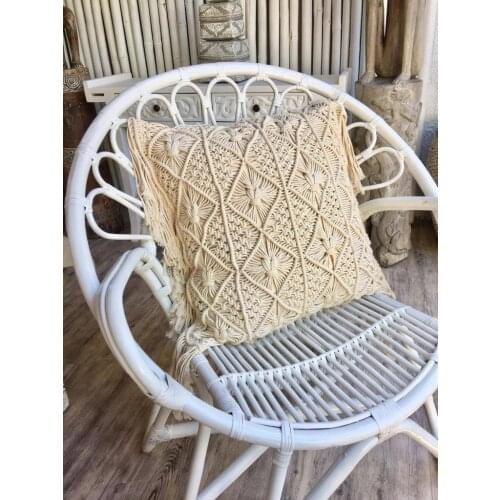 Cushion Covers 100% Cotton Linen Macrame Hand-woven Thread Pillow Covers Geometry Bohemia Style Pillowcase Home Decor 45*45cm
