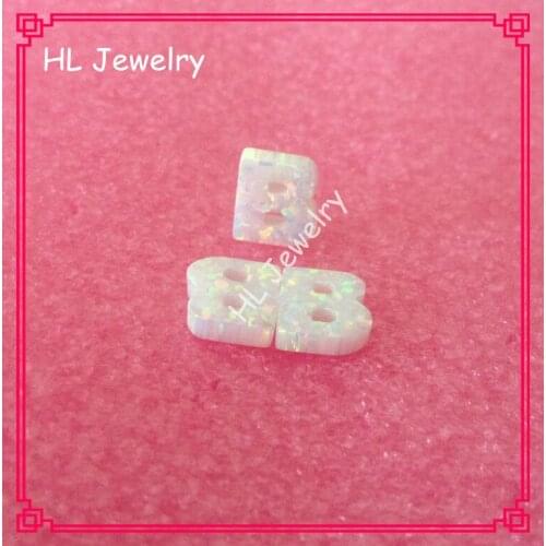 New products 50PCS/Lot 9*10MM White Op17 Initial Letter B Opal Pendant