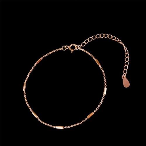 Simple Rose Gold Bracelet Temperament Simple WomenS Bracelet Does Not Fade Personality Geometric Rectangular Jewelry 16+5 cm