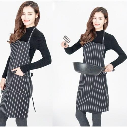 Factory direct sales hotel restaurant chef apron custom chef black and white stripe work apron