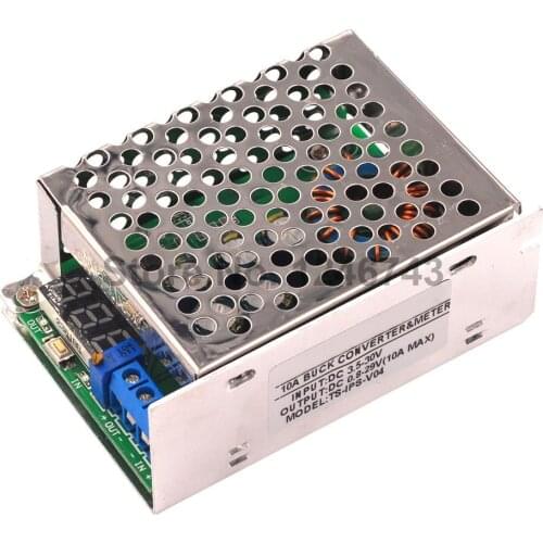 10A High Power 300W DC-DC Adjustable Step-down Power Supply Module with Voltmeter Display