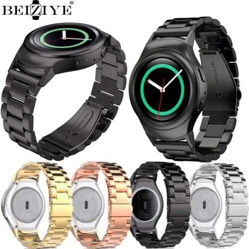 Stainless Steel Strap with Connector Adaptor For Samsung Gear S2 RM-720 Metal Sport Bracelet For Samsung Gear S2 SM-R720 Band