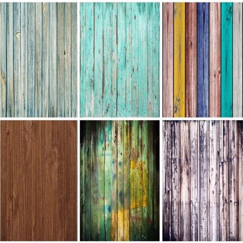 SHENGYONGBAO Wood Floor Texture Photography Backdrops Props Vintage Newborn Baby Portrait Photo Background 21318WQ-02