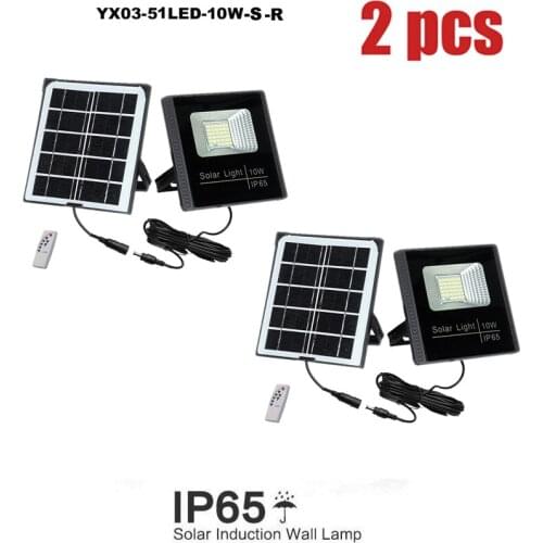 2pcs Outdoor Solar Light Outdoor smart on at night Solar Lamp Waterproof Security Lights For Garden Wall Yard seperable panel in