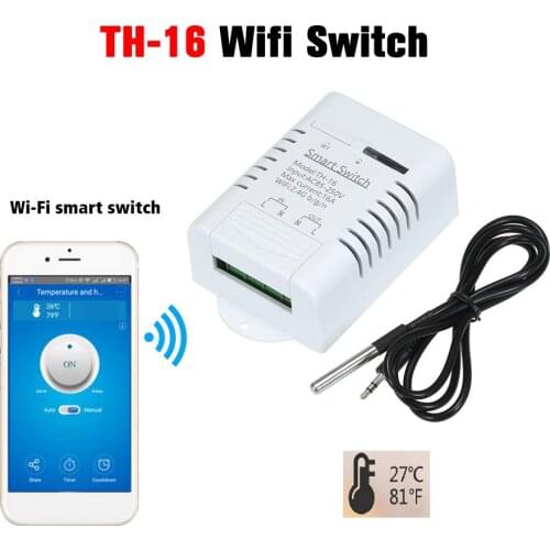 EWeLink TH-16 Smart Wifi Switch 16A/3500W Monitoring Temperature Wireless Home Automation Kit