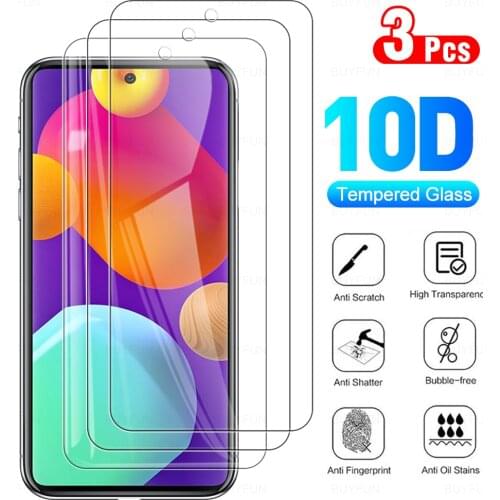 3Pcs Full Cover Protective Glass For Samsung Galaxy M62 Tempered Glass For Sumsung Sansung M 62 6.7" Phone Screen Protector Film