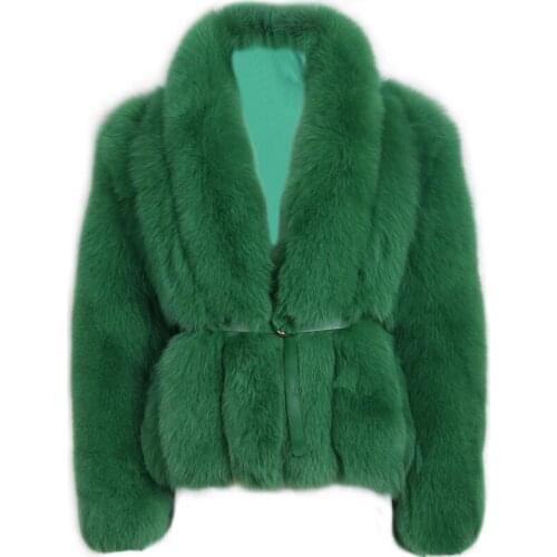 Real fur jacket natural fox fur jacket ladies fox jacket